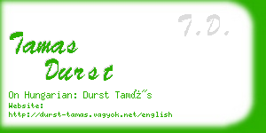 tamas durst business card